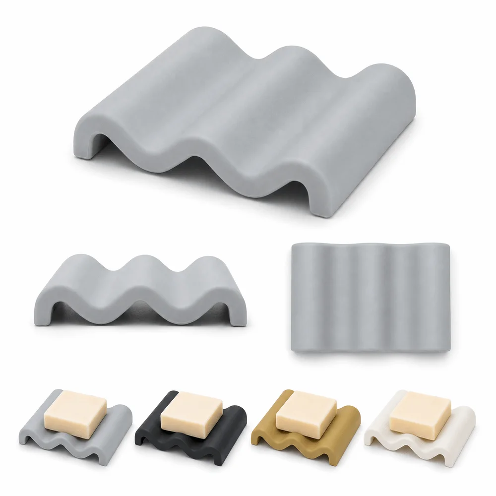 New Marble Pattern Soap Dish Silicone Quick Drying Soap Holder Anti Slip Water Absorbing Soap Tray Bathroom Sink