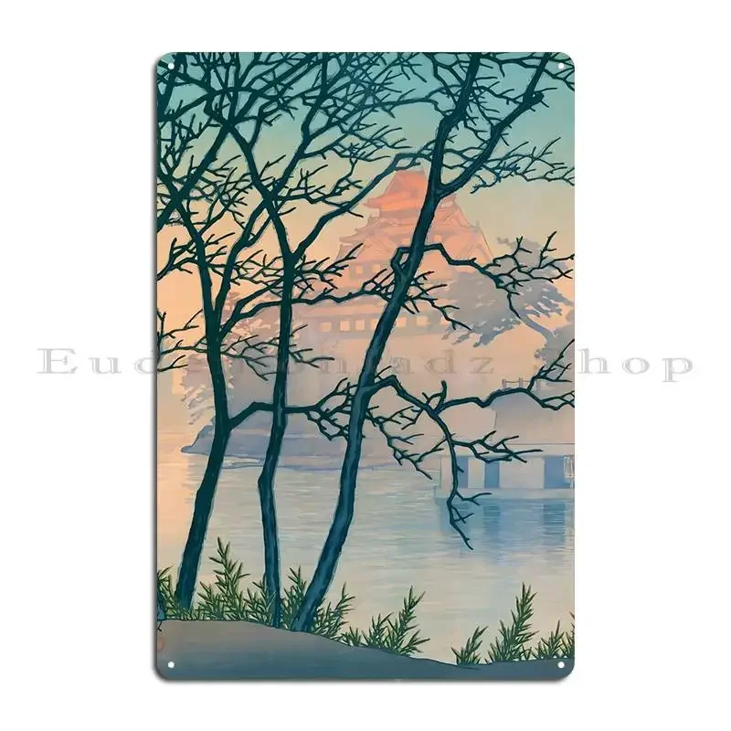 Ukiyo E Okayama Castle Metal Plaque Poster Classic Character Wall Decor Wall Personalized Tin Sign Poster
