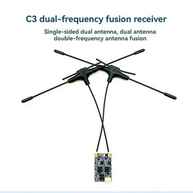 2PCS ELRS Dual Band Gemini Receiver 900MHz 2.4GHz ExpressLRS RX Receiver TCXO for RC FPV Long Range Drone Fixed Wing-A51M