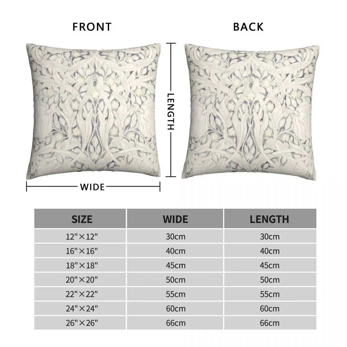 William Morris Pure Pimpernel Square Pillowcase Polyester Linen Velvet Creative Zip Decorative Bed Cushion Case 45x45