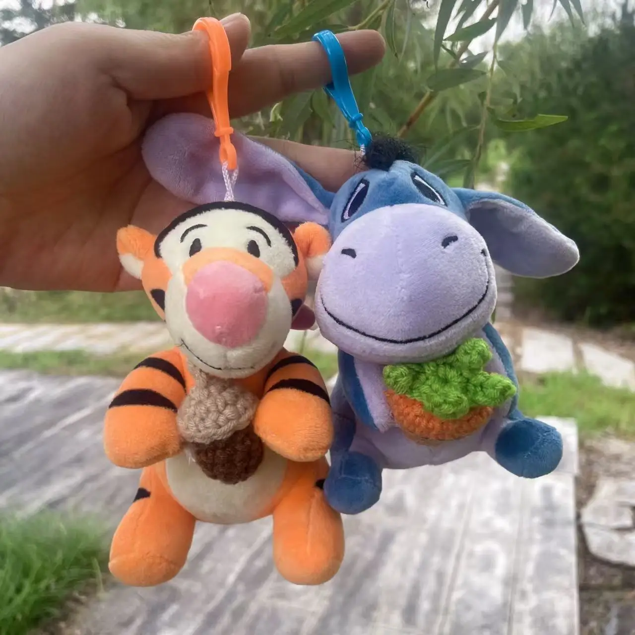12cm Piglet Tigge Eeyore Winnie Pooh Plush Keychains Small Pendant School Bag Hanging Christmas Birthday Gifts For Kids Toys