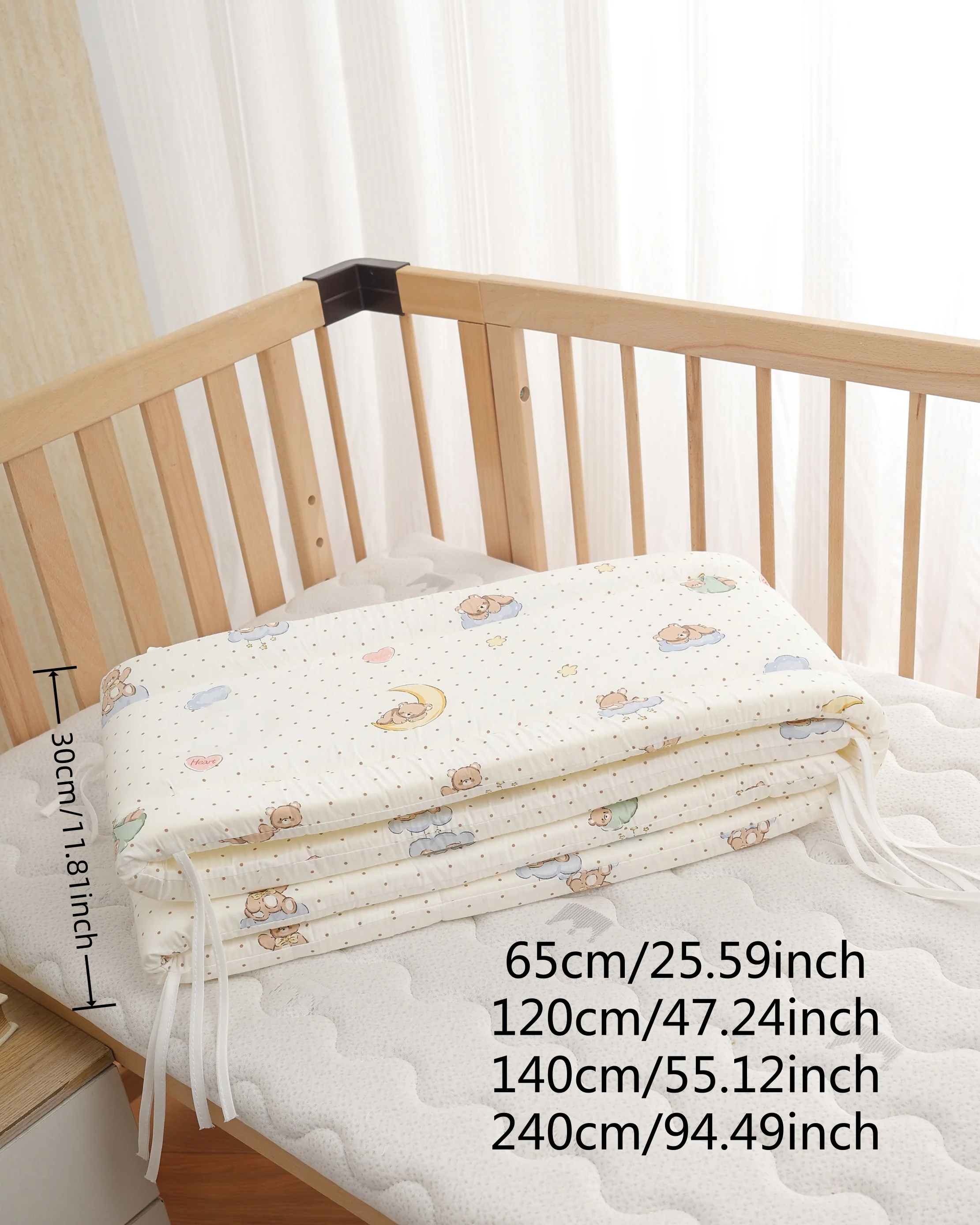 ベビーベッドフェンス コットンベッド保護レール、厚みのあるバ - Baby Nursery Glider のレビューと価格