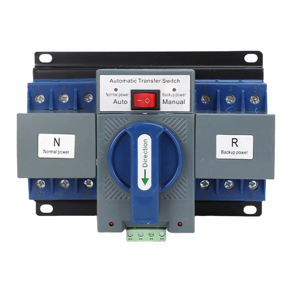 Dual Power Automatic Transfer Switch 2P 3P 4P 63A AC110V Manual Changeover Switch Circuit Breaker 50Hz/60Hz Electrical Switches