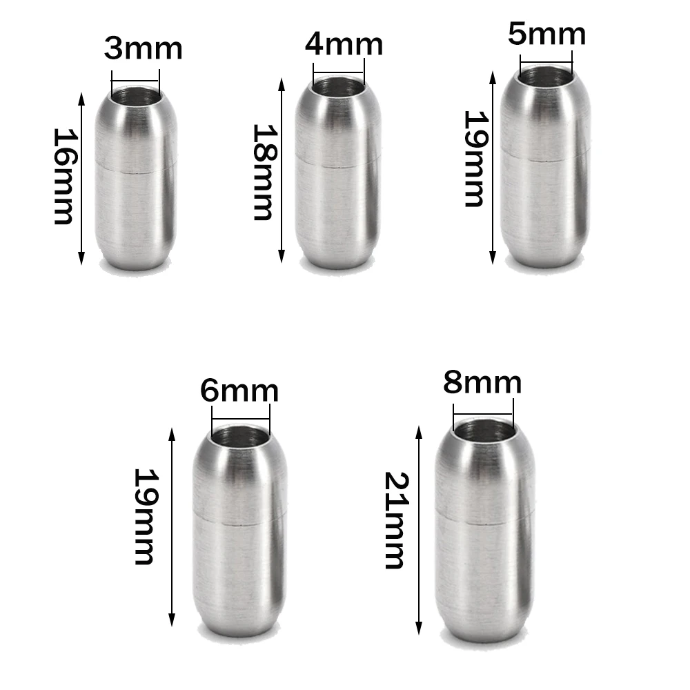 2pcs Stainless Steel Magnetic Clasp Leather Cord End Cap for Jewelry Men Women Necklace Bracelet DIY Making Supplies Crafts