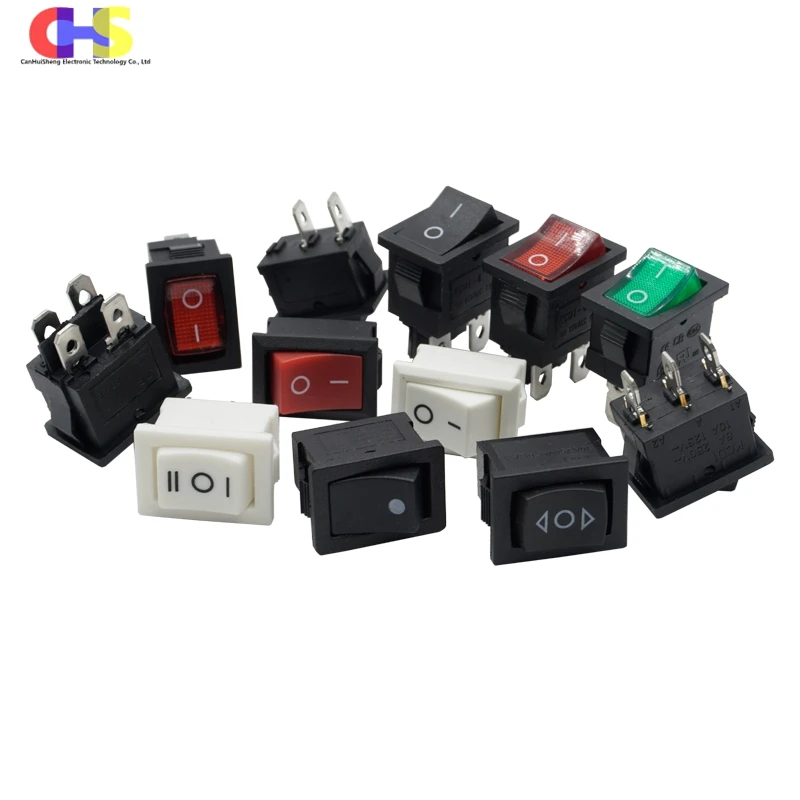 5PCS Switch ON-OFF KCD1 15*21mm 2Pin Ship Type Switch 6A 250V 10A 125V 15X21 Rocker Switch Power Switch