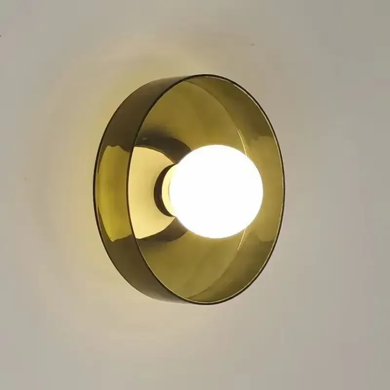 Wall Lamp Minimalist Room Decoration Ceiling Lights For Bedroom Living Room Study Indoor Home Round Glass Illumination Luminaire