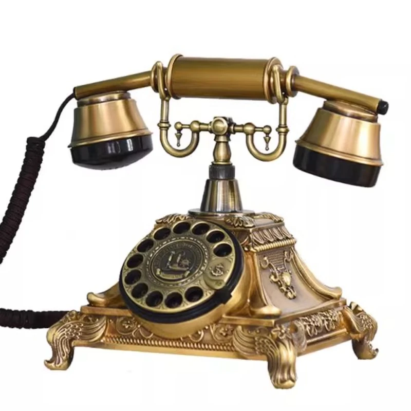 

Pure copper retro craft living room hotel creative decoration antique landline phone