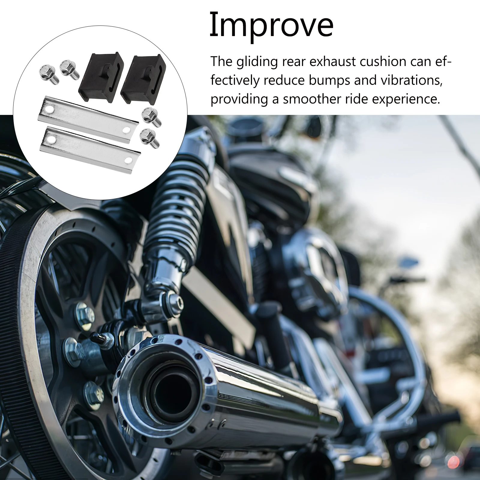 

1 Set Motorcycle Exhaust Muffler Pipe Bracket Rubber Metal Support Holder For Most Models Motorbike Bracket Mount Rack