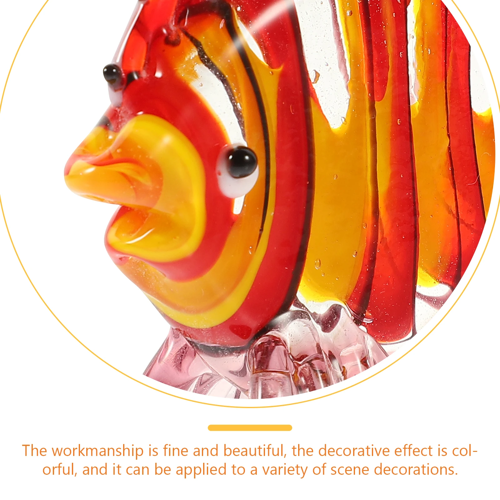 

1Pcs Stained Glass Fish Marine Animal Craft Handicraft Ornament Premium Desktop Decoration for Home Wine Cabinet Adornment