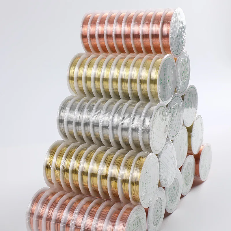 

10Rolls Gold Color Copper Wire 0.2/0.3/0.4/0.5/0.6/0.7/0.8/1.0mm DIY for Jewelry Making Accessories Wholesale Beading Shaping