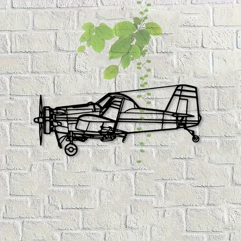 CIFBUY Airplane Metal Wall Art Iron Sculpture Rustproof Aviation Flight Decor Indoor Outdoor Home Garden Patio Gift