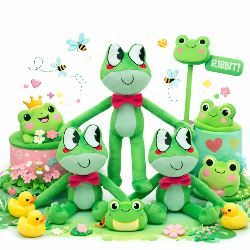 

Frog Plush Toy Cute Frog Plushie Soft Stuffed Animal Doll Kawaii Cartoon Plush Toy Kids Birthday Gift