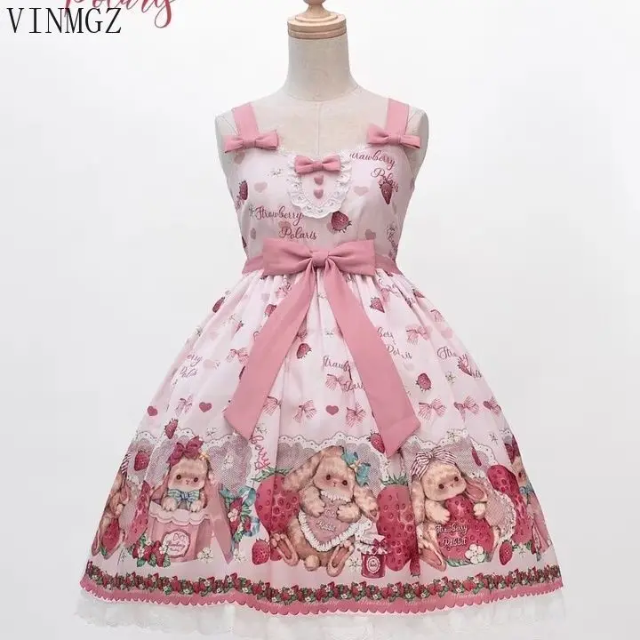 Falling Rabbit Berry Lolita Pink Cute SJK Dress Lolita Big Skirt Girls Birthday… - Image 5