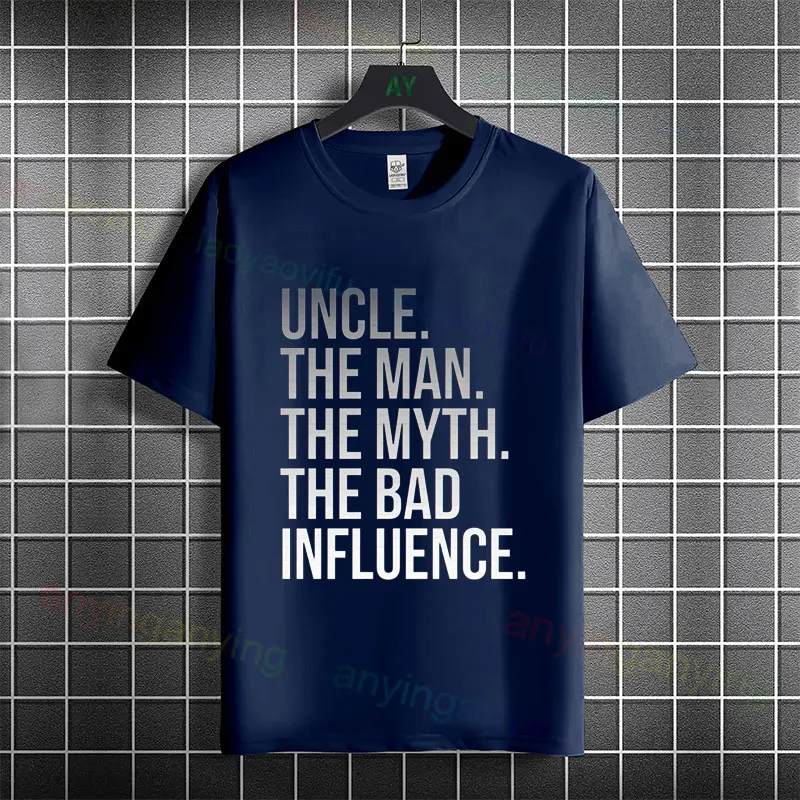 Funny Uncle The Man The. Myth The, Bad Influence Graphic T-shirt Casual Fashion Crew Neck Pure Cotton Short Sleeve Tshirt