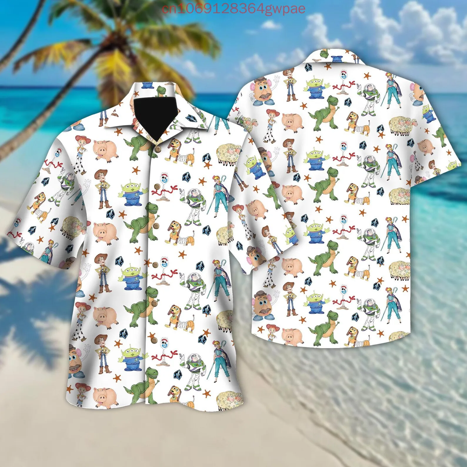 ديزني توي ستوري الطنانة الخفيفة وودي قمصان هاواي الرجال النساء الاطفال بلايز الصيف عادية كم قصير زر حتى قمصان الشاطئ