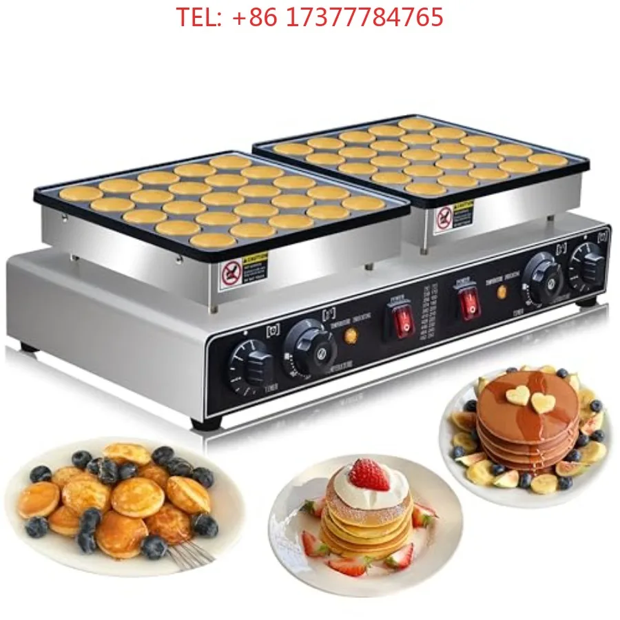 Mini Pancake Maker 50PCS Commercial 1.8 Inches Non-Stick Dutch Poffertjes Grill for Home Kitchen Restaurant Snac