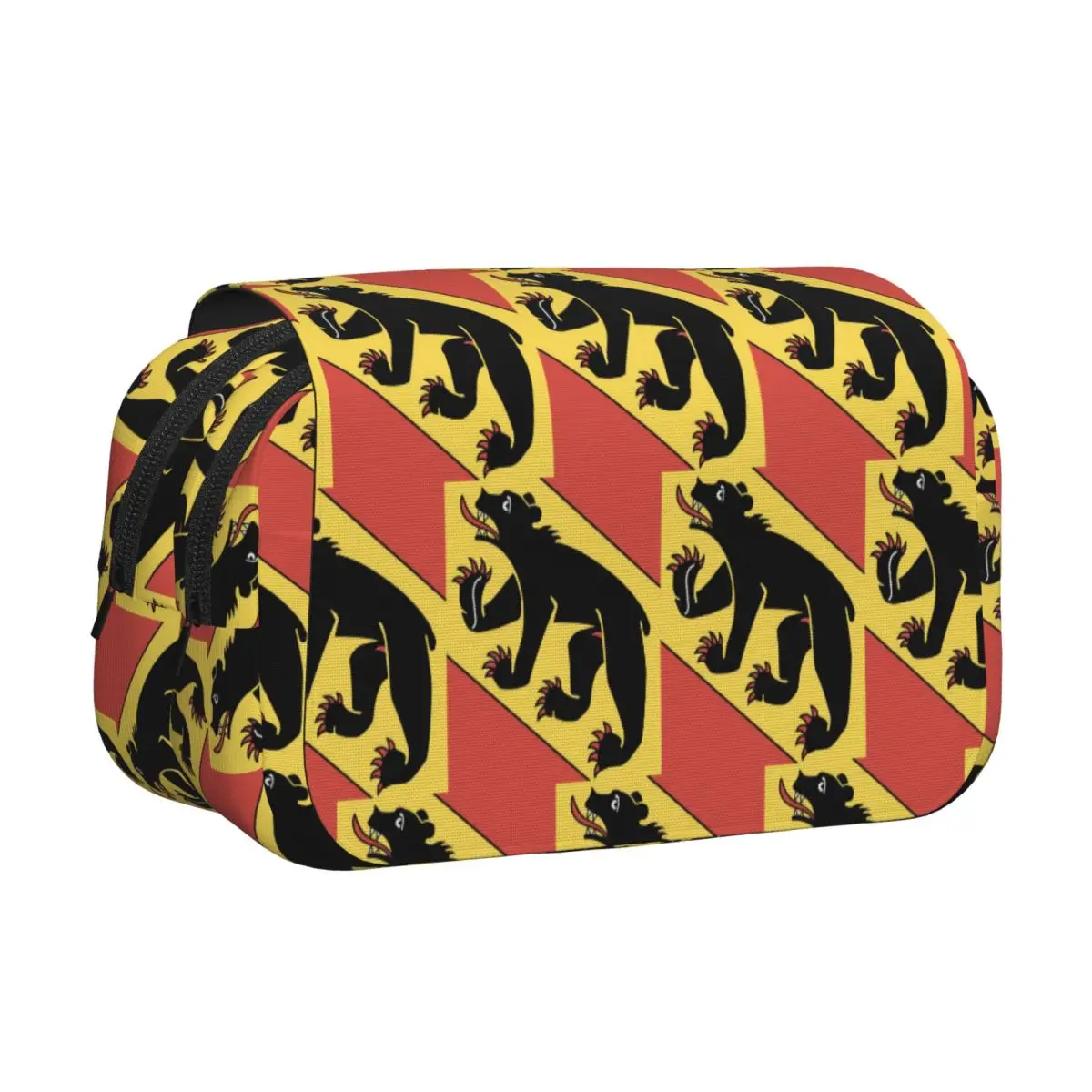 

Пенал-косметичка Bern Bear с флагом Швейцарии и гербом Швейцарии, жесткий кожаный пенал большой вместимости для ручек и карандашей