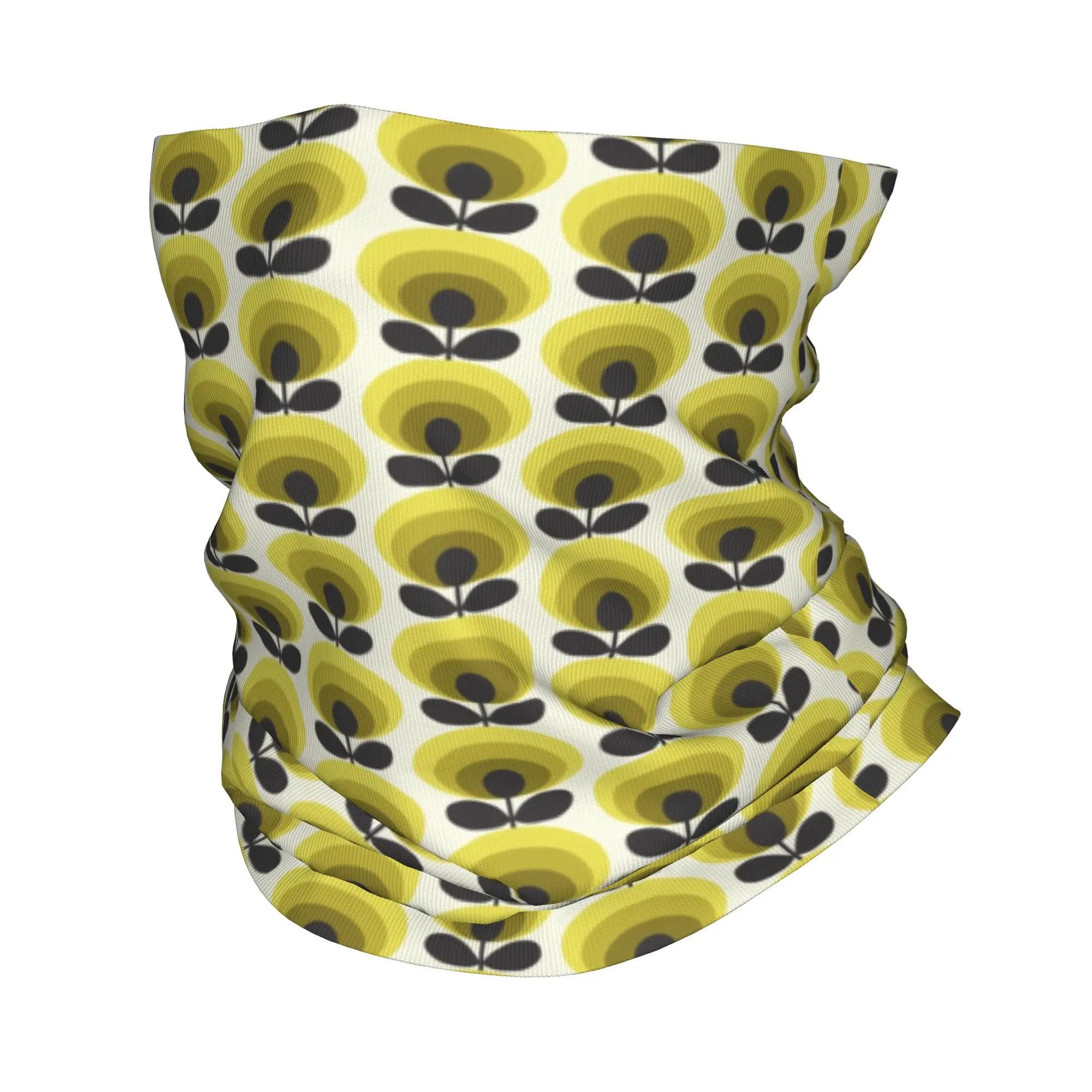Orla Kiely Oval Flower Bandana Neck Warmer Women Men Winter Ski Tube Scarf Gaiter Scandinavian Geometric Face Cover
