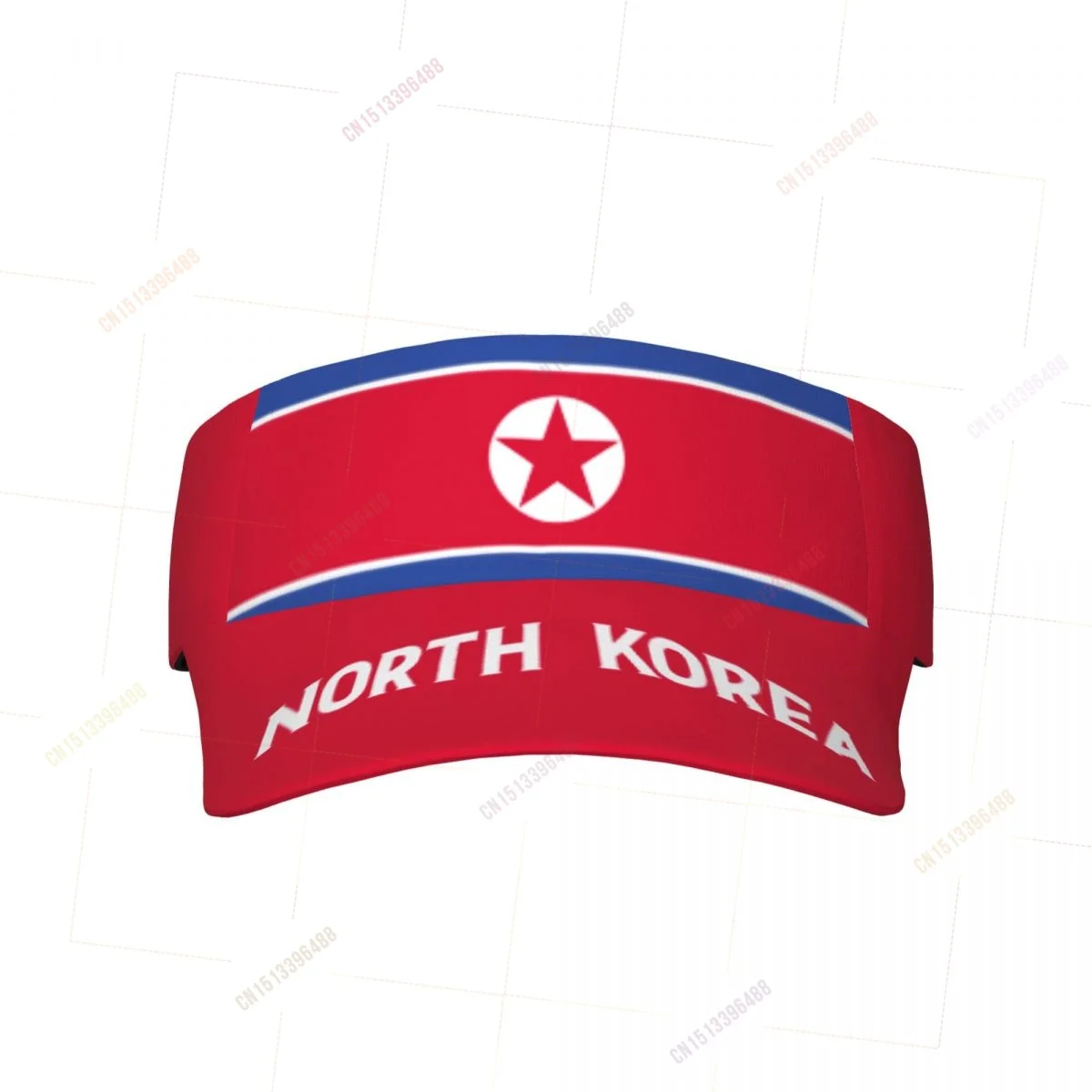 NORTH KOREA Flag Sunscreen Visor Cap Adjustable Breathable Sun Hats Unisex Sports for Beach Golf Tennis Outdoor