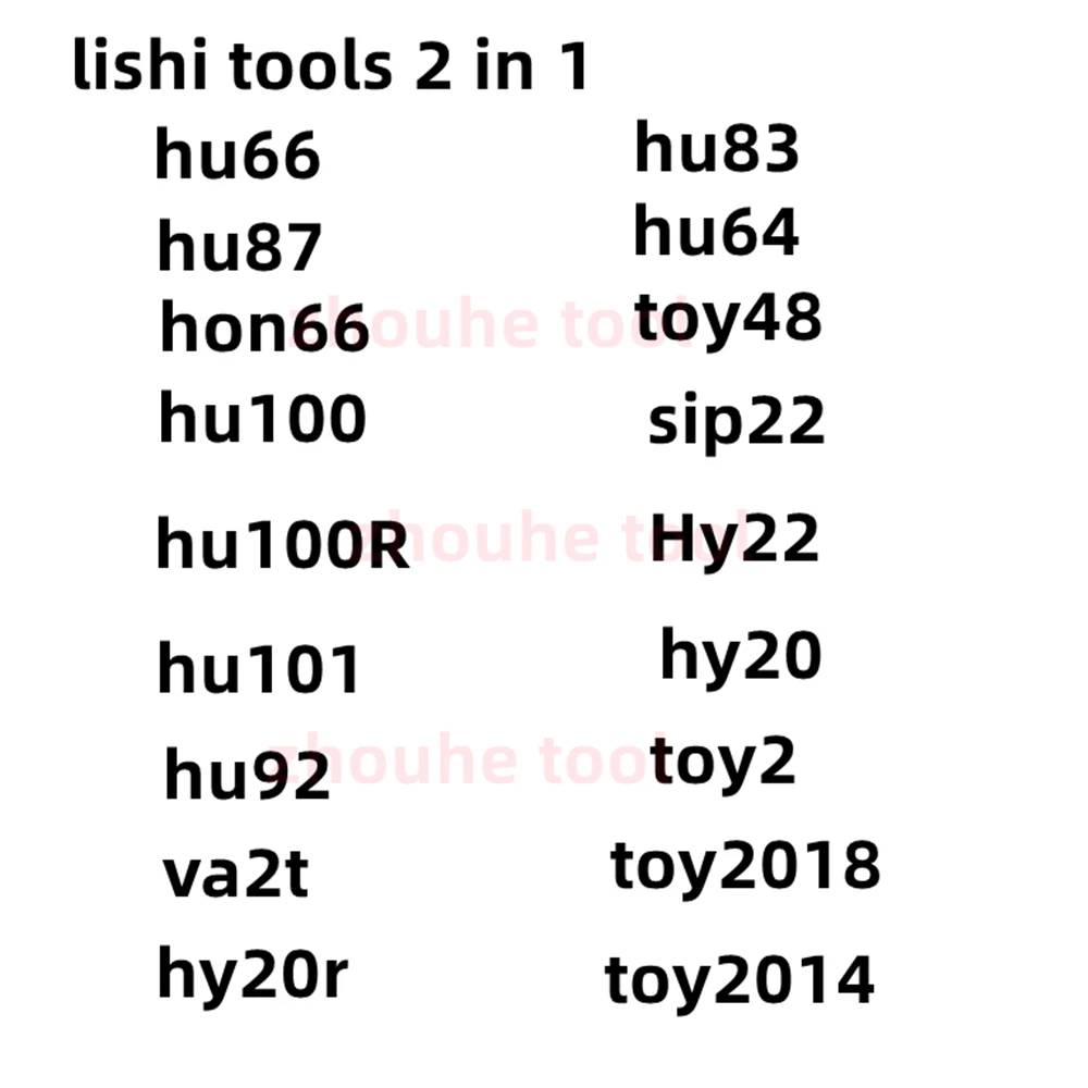 lishi 2in1 Lishi 2 in 1 HU66 hu162t8 HU100 HU92 HU87  HU101 TOY2 TOY(2018) TOY48 HON66 HY20 HY22 SIP22 VA2T Locksmith Tools