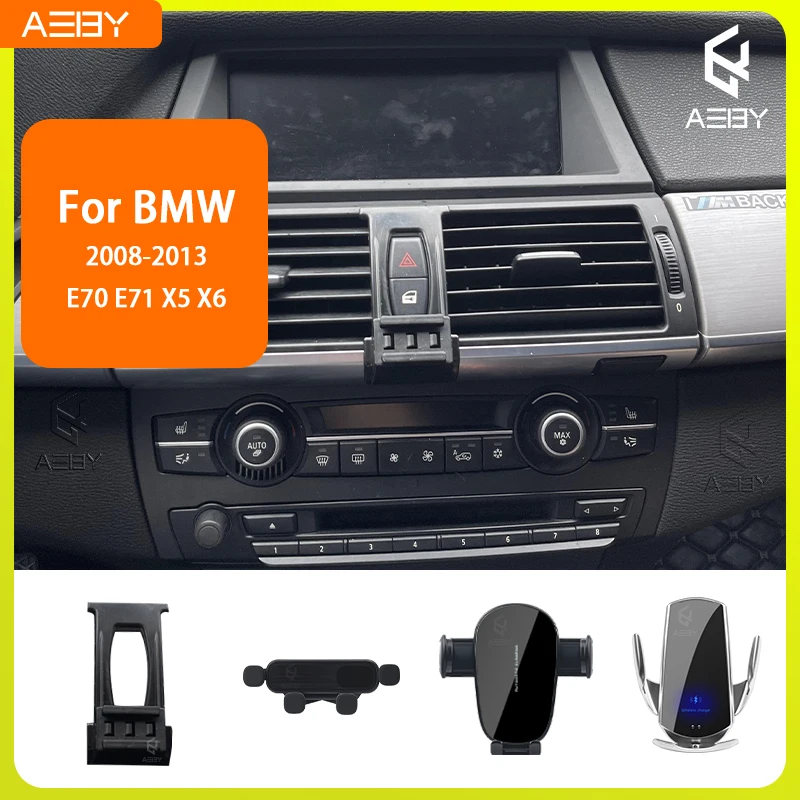 Für BMW X5 X6 E70 E71 2008-2013 Handyhalterung Auto-Mobiltelefon-Halterung Spezielle Fixierte Halterung Basis Kabelloses Ladegerät Ständer Innenraum