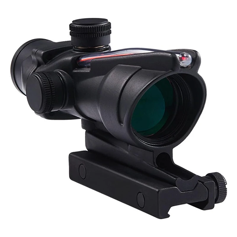 Imagem -03 - Acog Iluminado Riflescope para Caça Âmbito 4x32 Fibra Óptica Reflex Sight Airsoft Rifle Red And Green Dot Sight 20 mm Rail