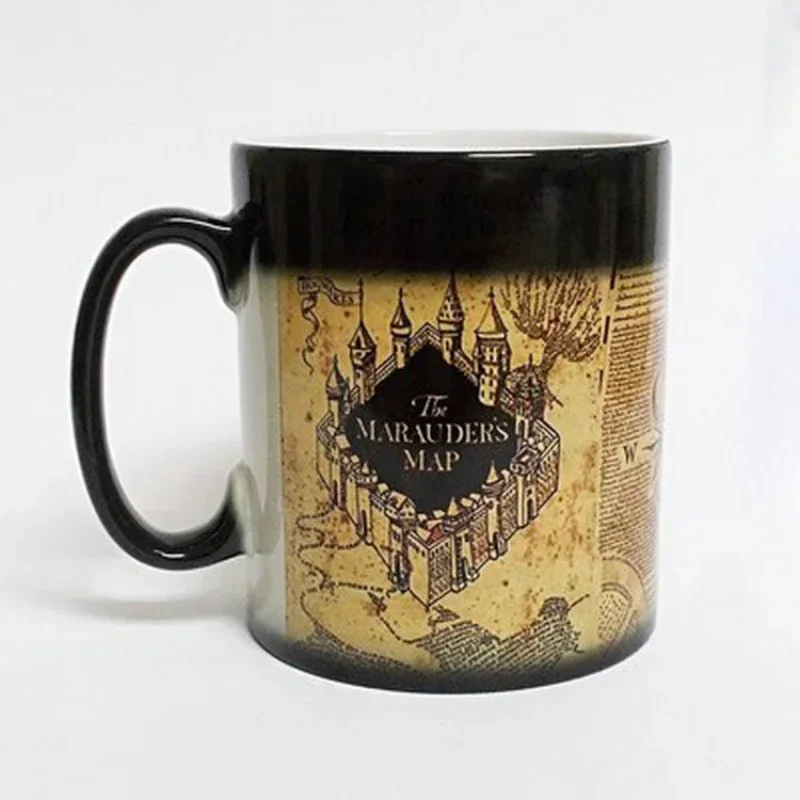 Color Changing Mug Creative Magic Mug Marauders Map Mischief Heat Discoloration Tea Coffee Mugs Hot Drink Cup Drinkware Gift