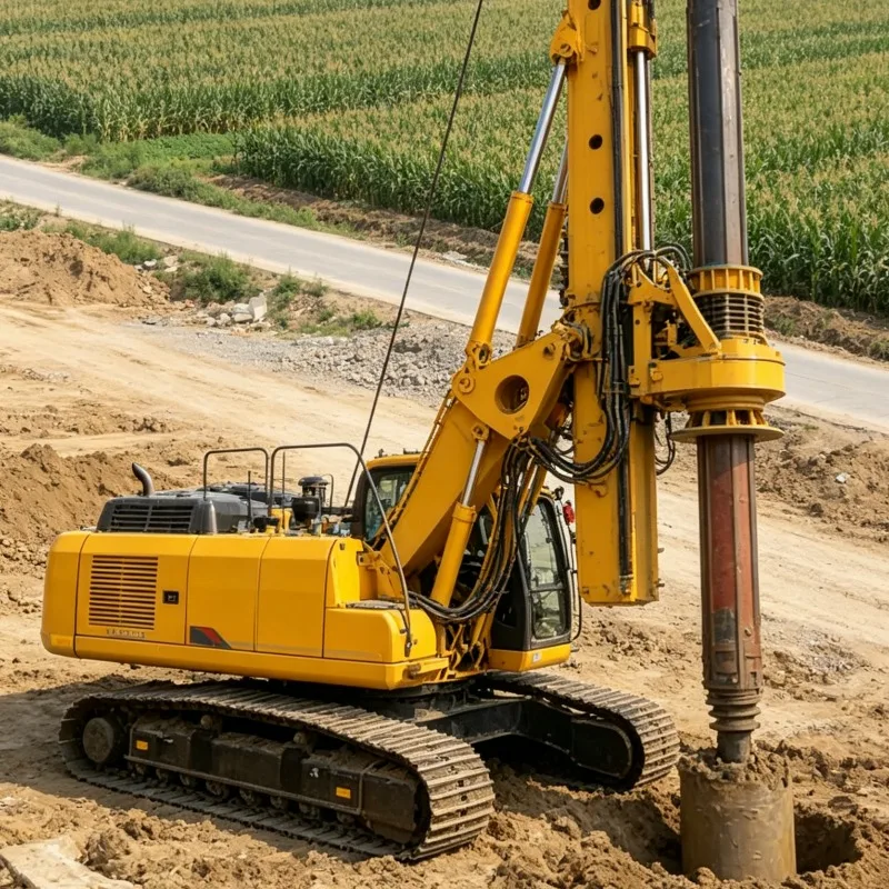 Customized Hydraulic Rotary Earth Drill Heavy Duty Crawler Transportable High Torque Low Noise with Drill Bucket CE Certified