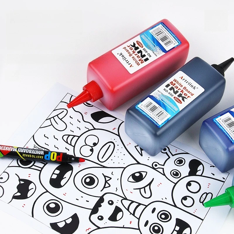 

1pc Whiteboard pen ink 500ML replenishment liquid water-based large capacity erasable environmentally friendly filling liquid