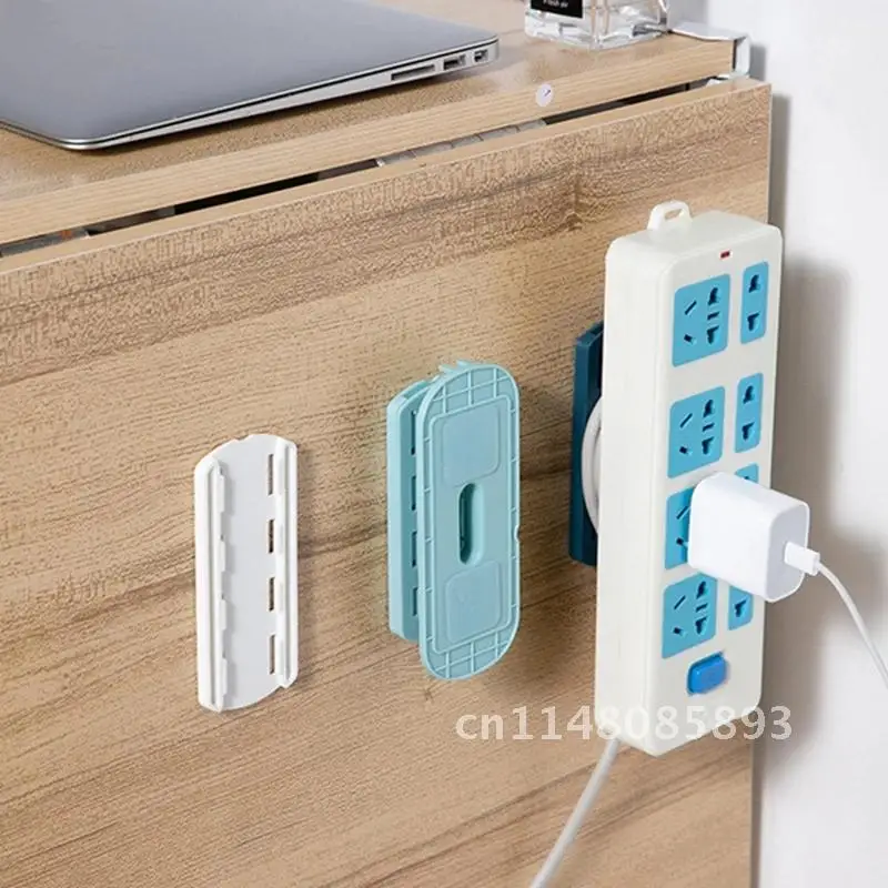 1 Pcs Socket Retainer Wall-Mounted Sticker Punch-Free Plug Fixer Self-Adhesive Fixer Cable Wire Organizer Seamless Power Strip H