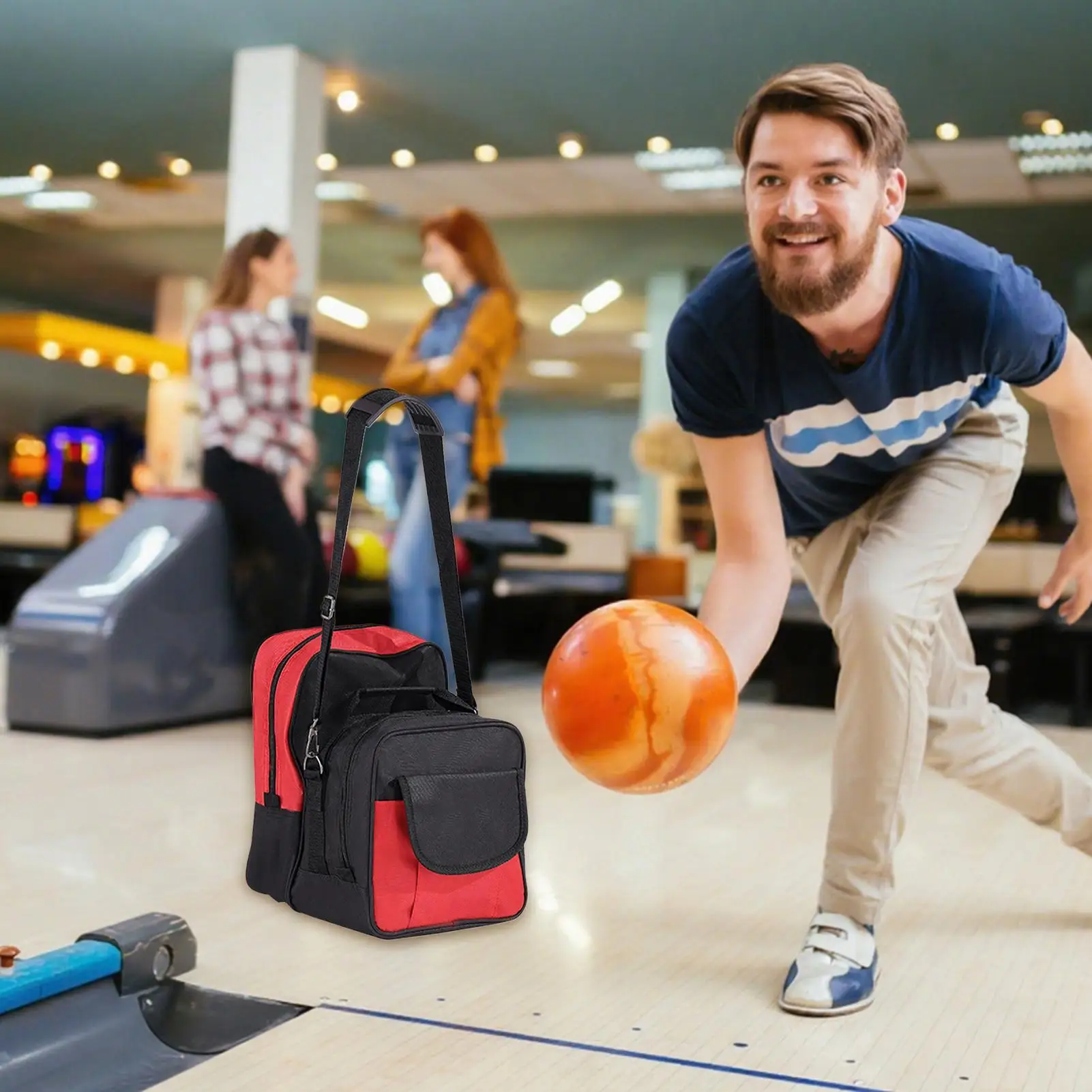 

Bowling Ball Bag Bowling Ball Bags Adjustable Straps Shoe Storage Backpack For Men Athlete Student Youth Sports Lover Training
