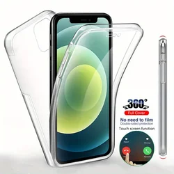 360 Full Body Front Back Protective Case For iPhone 16 Pro Max 15 12 13 14 11 Pro Max X XR XS 7 8 Plus SE Soft Hard Clear Cover