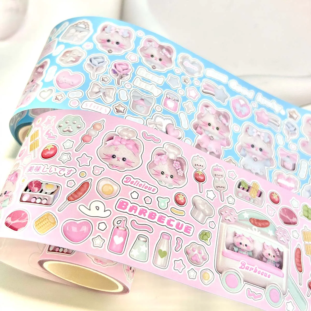 WAKAWAKA Kawaii Kitty Washi Tape Cute Deco Scrapbooking Sticker Tapes Diy Arts Crafts Album Adhesive Decorative Tapes