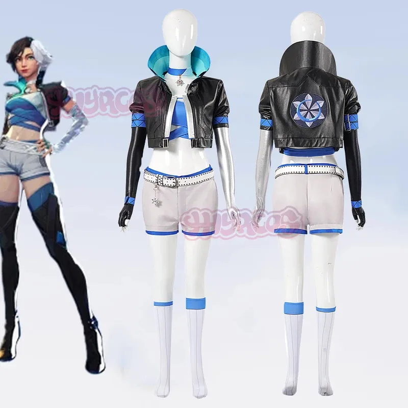 

DY2025Luna Snow Cosplay Rivals Fantasia Wig Costume Coat Pants Strapless Disguise For Girls Women Adult Halloween Carnival Party