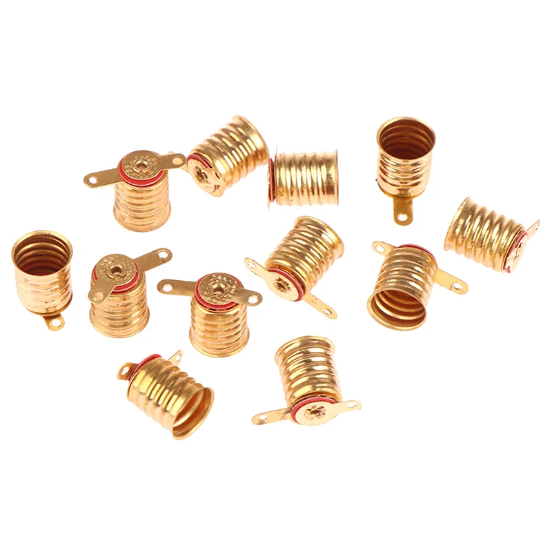 10Pc E10/E14 Screw-Type Copper Lamps Base Bulb Electric Bead Lamp Holder Home Experiment Circuit Electrical Test Accessories