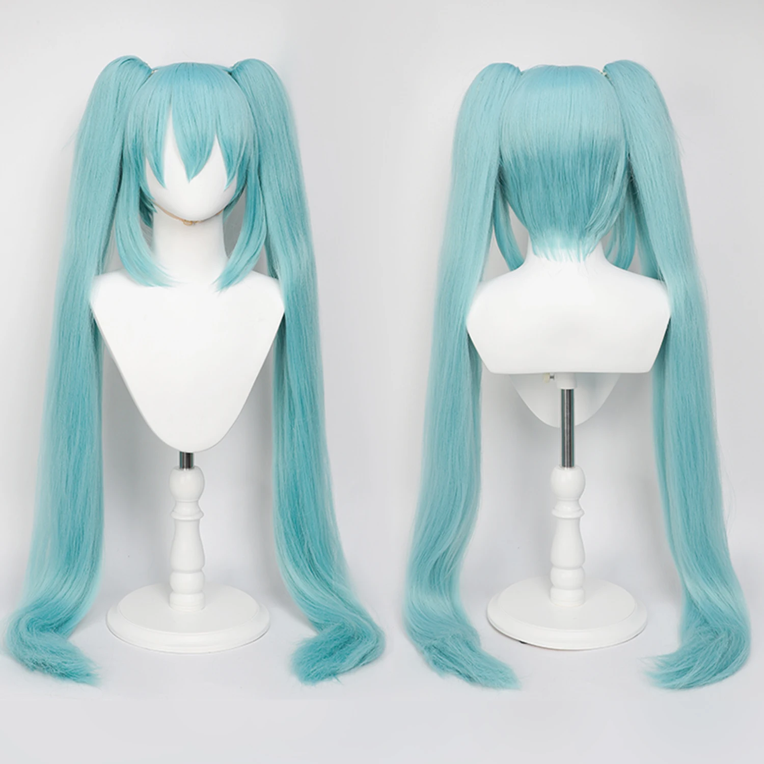 110cm Long Straight Cosplay Synthetic Hair Wig + Clip Ponytails Heat Resistant  Cosplay Wigs