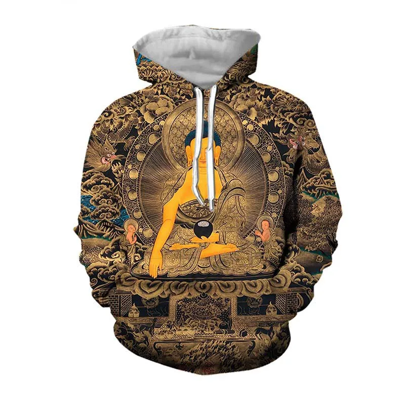 Boeddhisme Boeddha Shakyamuni 3d Print Hoodies Mannen Vrouwen Oversized Hoodie Pullovers Capuchon Sweatshirts Trainingspak Jas Voor Kinderen Kleding