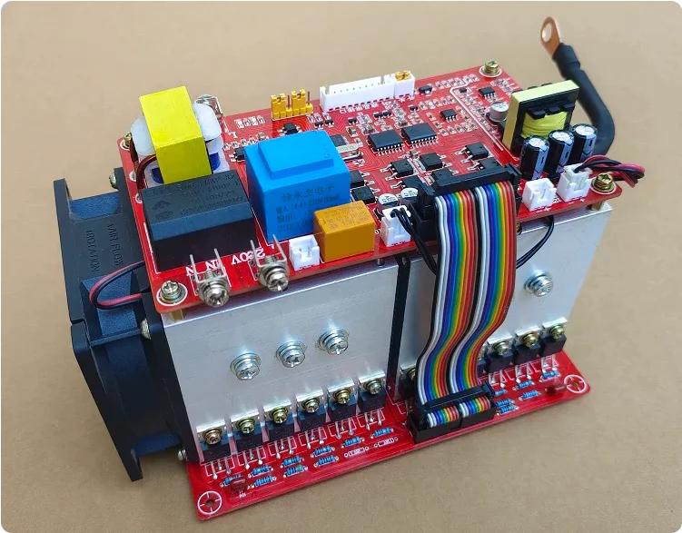 High Power Low Frequency Inverter PCB Board with LCD Display, 12V-48V Wide Input DC-AC Motherboard for Solar/RV/Off-Grid