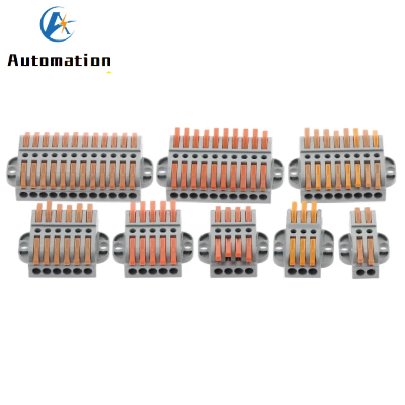 Mini Wire Electrical Connectors 2-12 Pins Fast Universal Compact Conductor Wiring Cable Push-in Butt Terminal Block For 28-12AWG