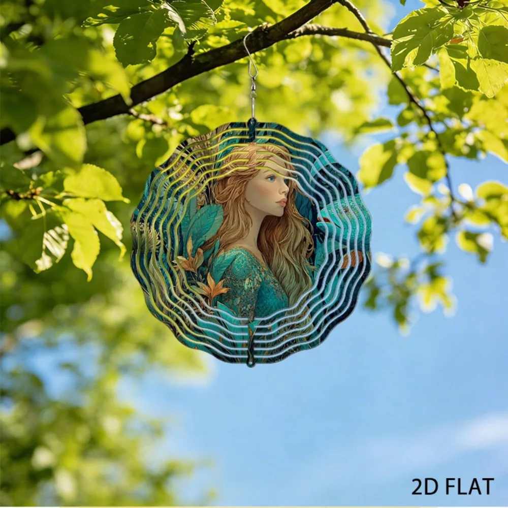 

Turquoise Iron Fish Wind Chimes Outdoor Art Garden Decor Patio Courtyard Decoration