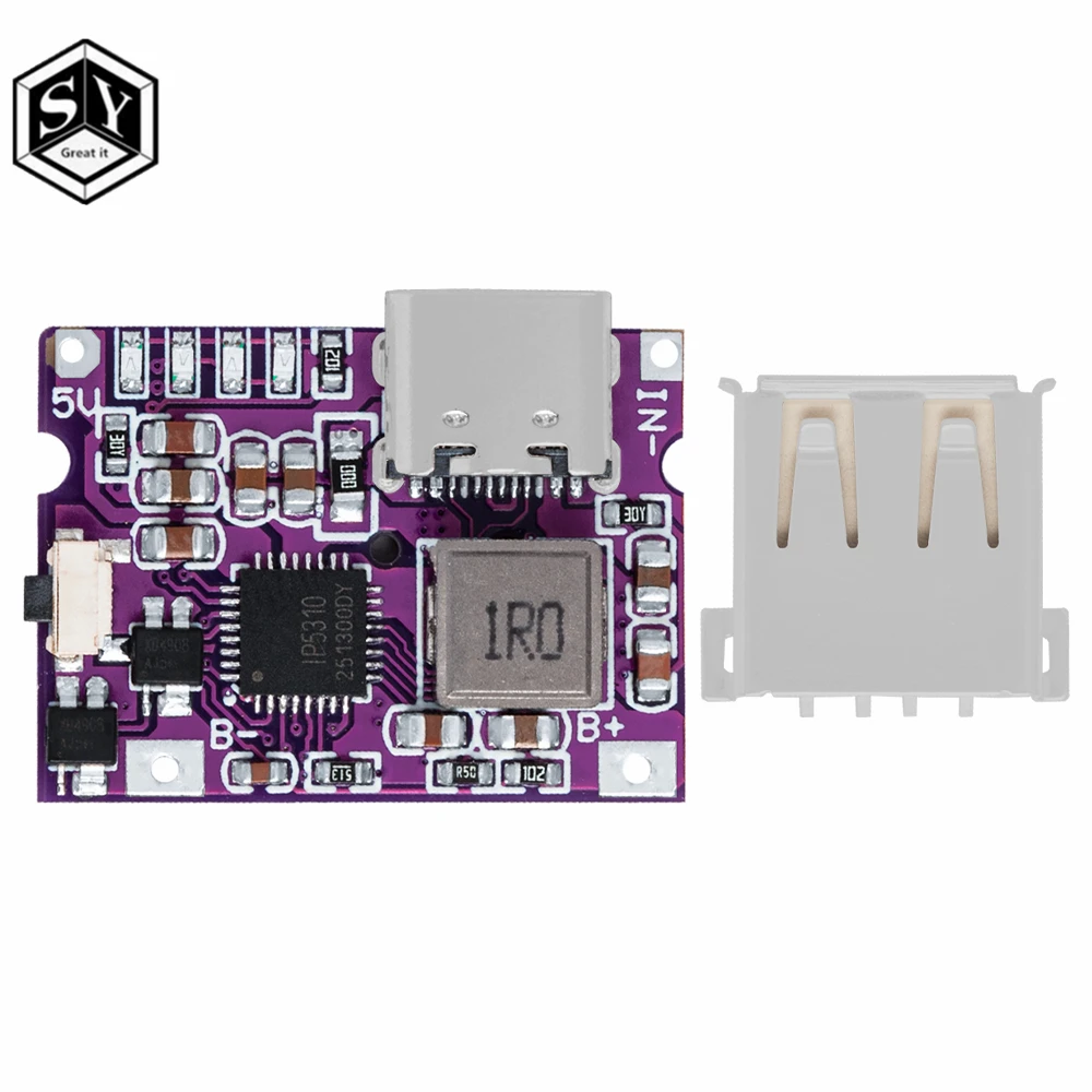 Typ-C USB 5V 2A 3.1A Boost Step-Up moduł zasilania bateria litowa tablica zabezpieczająca ładowanie wyświetlacz LED USB dla majsterkowiczów ładowarka