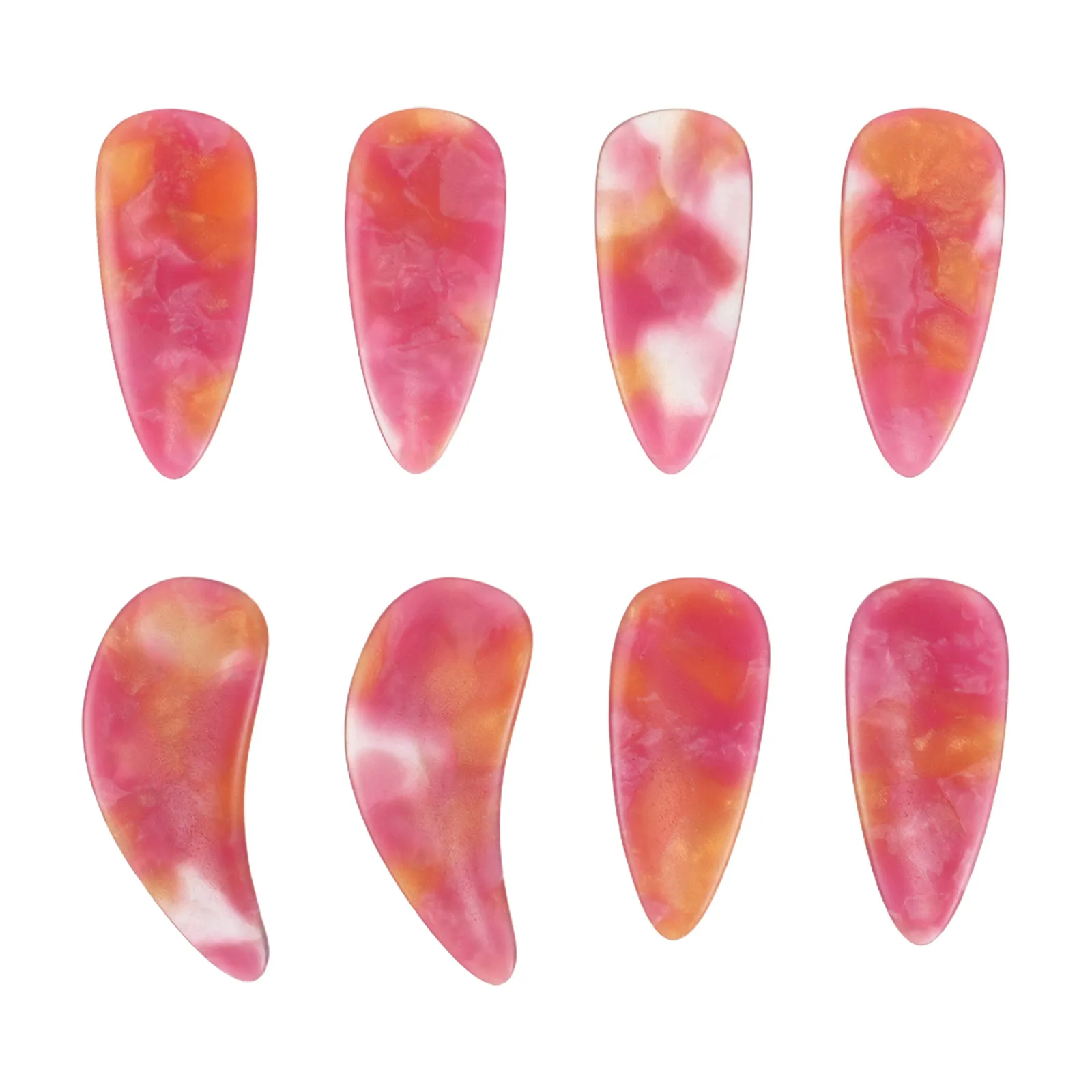 

8Pcs Guzheng Nail Picks Red Large Size Dual-Sided Performance Artificial Nails Concert Practice Guzheng Finger Picks Replacement