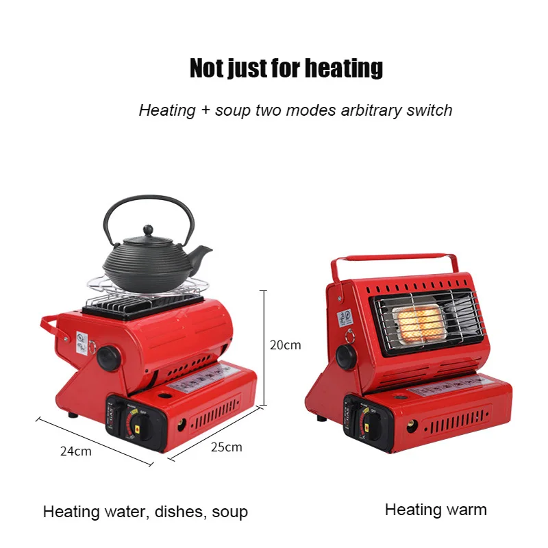 Portable Outdoor Gas Heater Liquefied Gas Tank Card Stove Ice Fishing Picnic Hike Camping Tent Heating Oven Dual Use Furnace