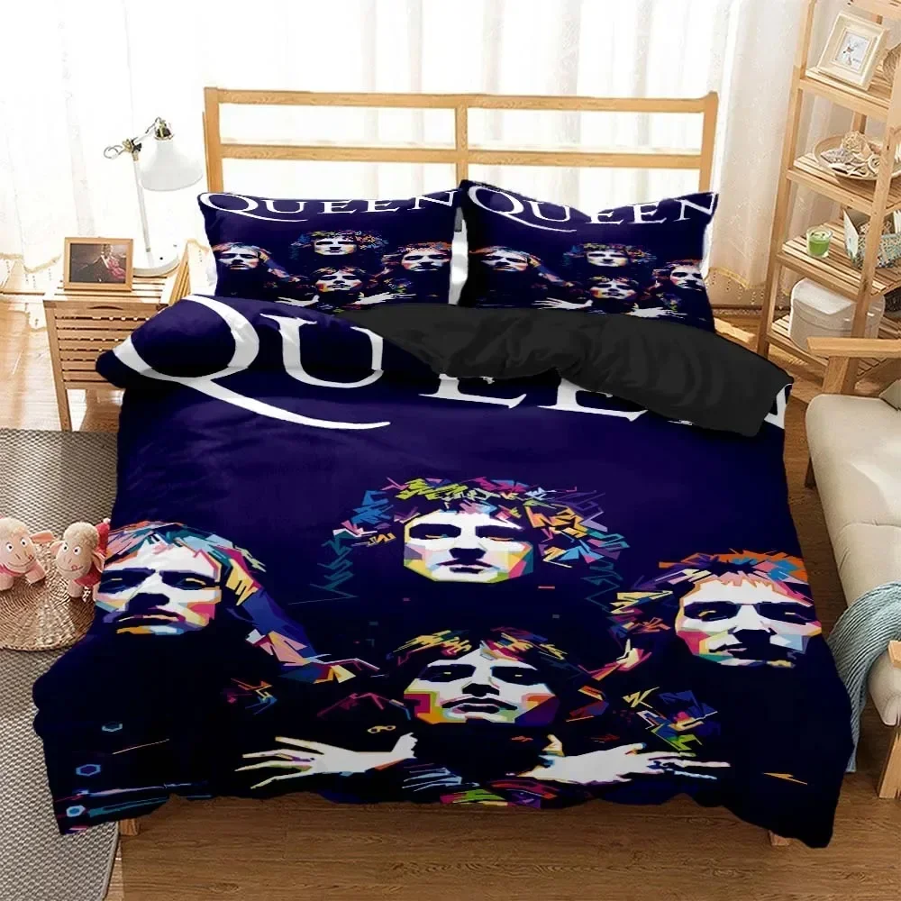 

Königin Rockband Digital Printed Bed Set Duvet Cover Pillowcase Bedding Set Bed Linen Sheet Quilt Cover Full Queen King Size