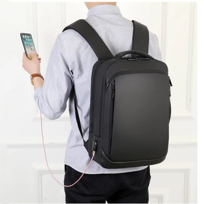 Mochila multifuncional para hombre, bolsa de negocios con carga USB, impermeable, informal, novedad de 2023