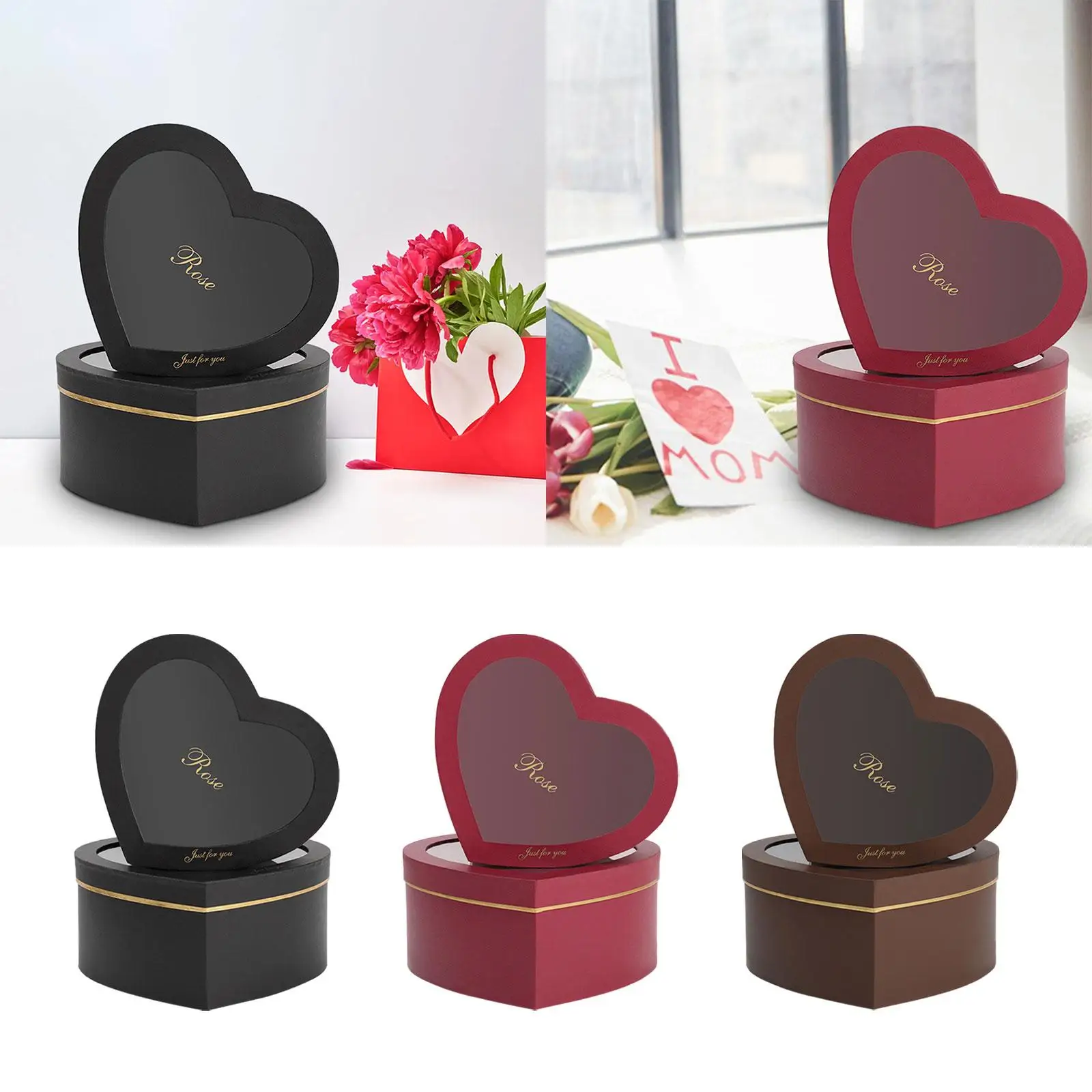 2 pieces empty heart-shaped gift boxes for wrapping gifts, easy