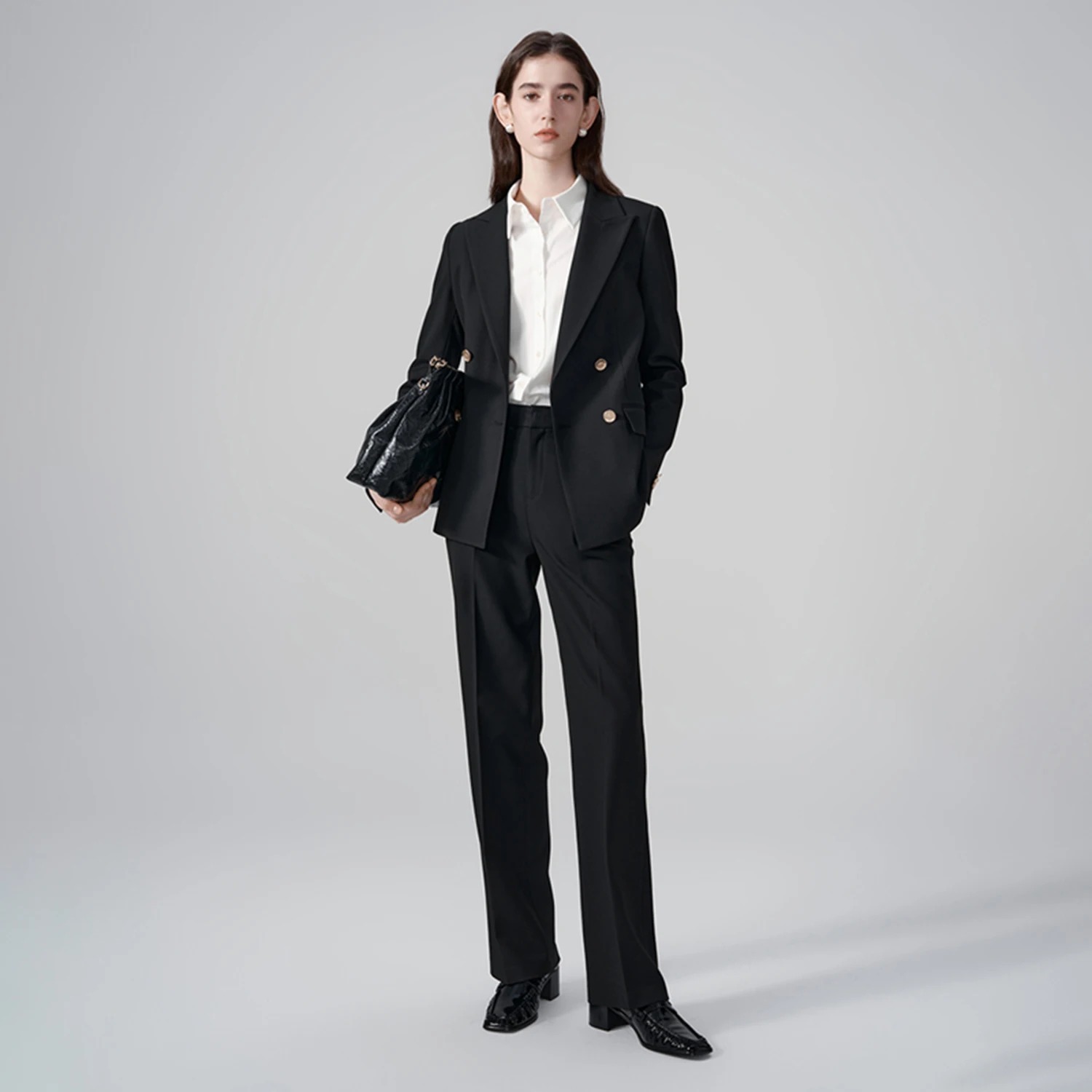 Allingentle レディース パンツスーツ クラシック ダブルブレスト ブレザー レディース 2ピースセット オフィス ビジネス ファッション カスタマイズ可能