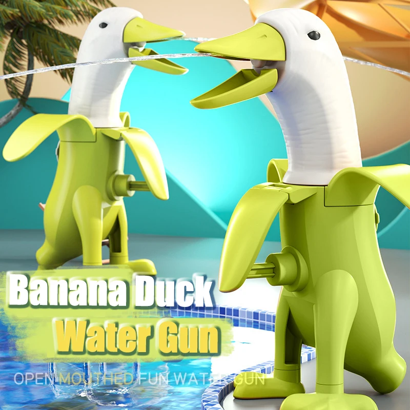 Divertimento carino banana anatra spruzzo d'acqua giocattolo estate all'aperto spiaggia acqua combattimento giocattoli bambini bagnetto acqua giocattoli per regali per bambini