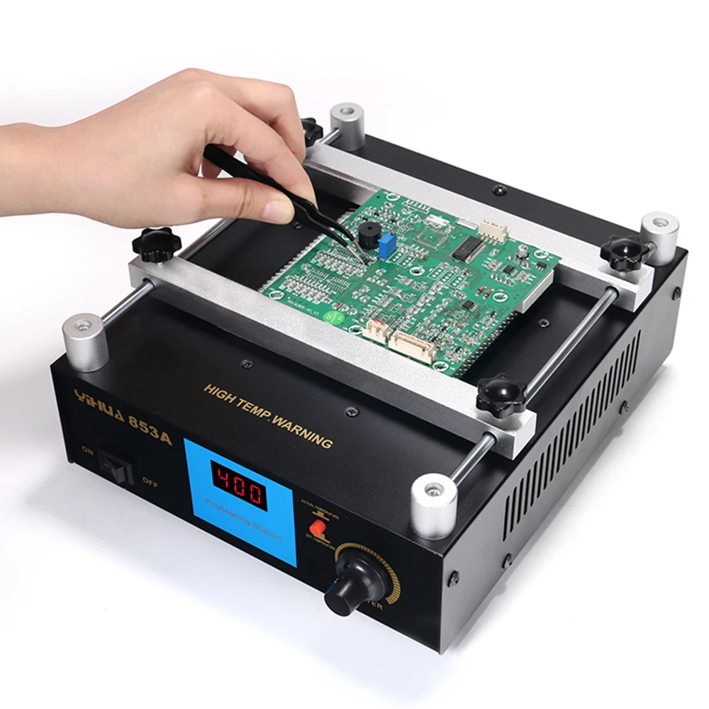 YIHUA 853A BGA Rework Soldering Station Preheating Desoldering Welding Tools PCB Holder Rework Soldering Station Bottom Heat