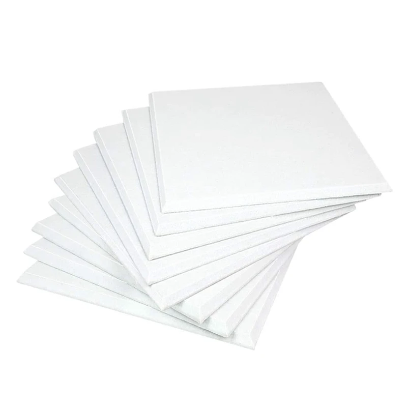 

New Hot Acoustic Panels White 12 Pieces High Density Beveled Edge for Wall Decoration and Acoustic Treatment